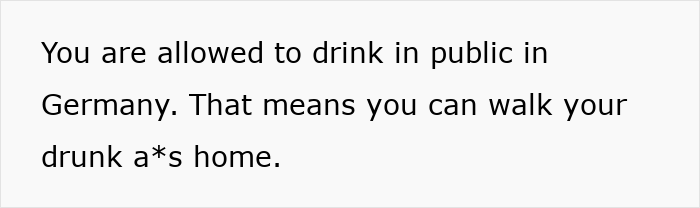 Text highlights a cultural insight: Public drinking is allowed in Germany. Text highlights a cultural insight: Public drinking is allowed in Germany.