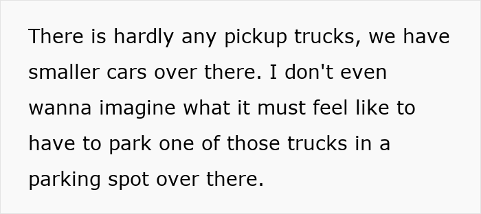Text discussing German cultural insights on vehicle sizes compared to America. Text discussing German cultural insights on vehicle sizes compared to America.