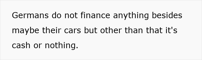 Text highlighting German cultural insights on financing, focusing on cash preference. Text highlighting German cultural insights on financing, focusing on cash preference.