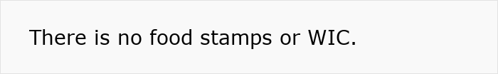 Text discussing cultural insights from a German perspective, mentioning no food stamps or WIC. Text discussing cultural insights from a German perspective, mentioning no food stamps or WIC.