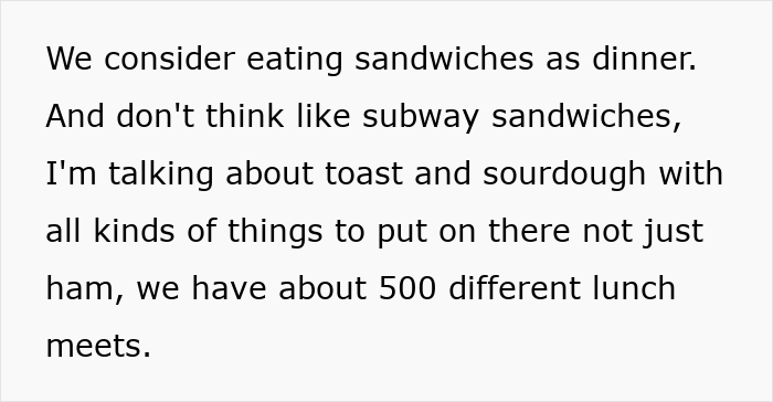 Text highlighting German cultural insights about eating sandwiches for dinner. Text highlighting German cultural insights about eating sandwiches for dinner.