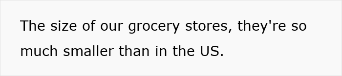 Text comment about the smaller size of German grocery stores compared to the US. Text comment about the smaller size of German grocery stores compared to the US.