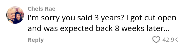 Comment discussing cultural insights on recovery time expectations, with 42.9K likes. Comment discussing cultural insights on recovery time expectations, with 42.9K likes.
