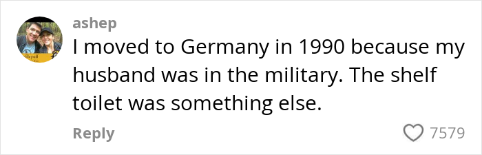 Comment about cultural insights, with mention of German shelf toilet, posted by user ashep. Comment about cultural insights, with mention of German shelf toilet, posted by user ashep.