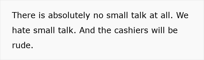 Text about German cultural insights on small talk and cashiers' behavior. Text about German cultural insights on small talk and cashiers' behavior.