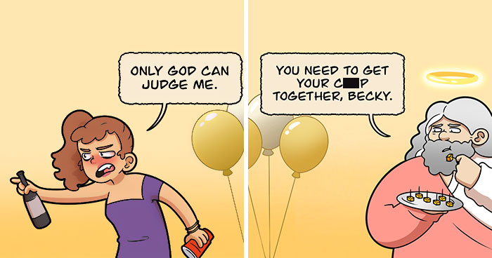This Comic Series Uses Humor To Answer: What If God Had Human Struggles? (20 Pics)