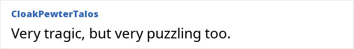 Comment on woman's vanishing, describing it as tragic and puzzling. Comment on woman's vanishing, describing it as tragic and puzzling.