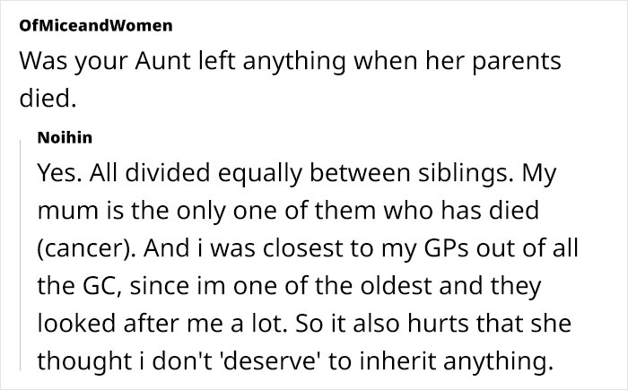 Text conversation discussing family inheritance and feelings related to Greedy Aunt Silverware Drama. Text conversation discussing family inheritance and feelings related to Greedy Aunt Silverware Drama.