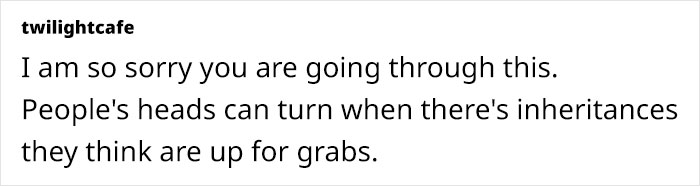 Comment discussing how inheritance changes people. Comment discussing how inheritance changes people.