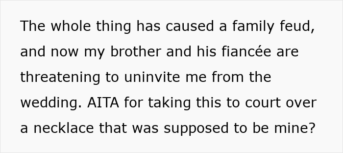 "Find Your Own Man": Woman Furious After SIL Demands Family Heirloom Back