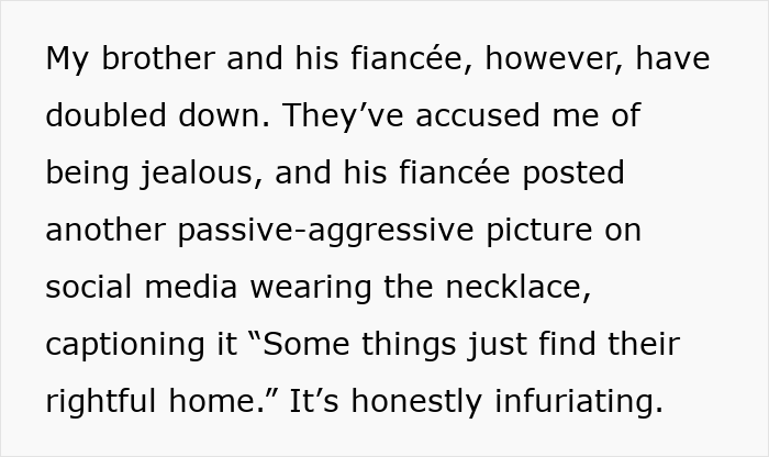 "Find Your Own Man": Woman Furious After SIL Demands Family Heirloom Back