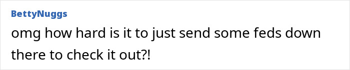 Social media comment questioning response to mysterious "help" signs on Google Earth. Social media comment questioning response to mysterious "help" signs on Google Earth.