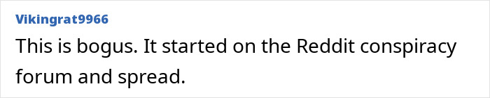 Text discussing conspiracy theories on Reddit, mentioning the spread of a bogus message. Text discussing conspiracy theories on Reddit, mentioning the spread of a bogus message.