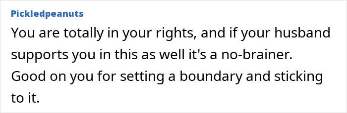 Comment praising support for wife setting boundaries with in-laws. Comment praising support for wife setting boundaries with in-laws.