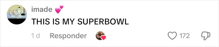 Comment on dramatic wedding dress with veil, expressing excitement with "THIS IS MY SUPERBOWL" and heart emoji reaction. Comment on dramatic wedding dress with veil, expressing excitement with "THIS IS MY SUPERBOWL" and heart emoji reaction.