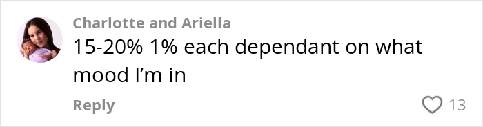 Comment by Charlotte and Ariella discussing mood-based lottery win distribution percentages. Comment by Charlotte and Ariella discussing mood-based lottery win distribution percentages.