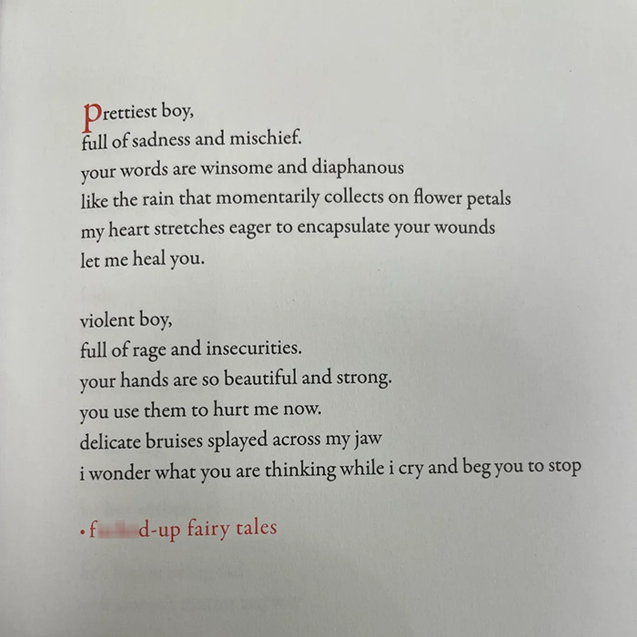 Poem by Megan Fox displaying emotional themes of sadness and violence. Poem by Megan Fox displaying emotional themes of sadness and violence.