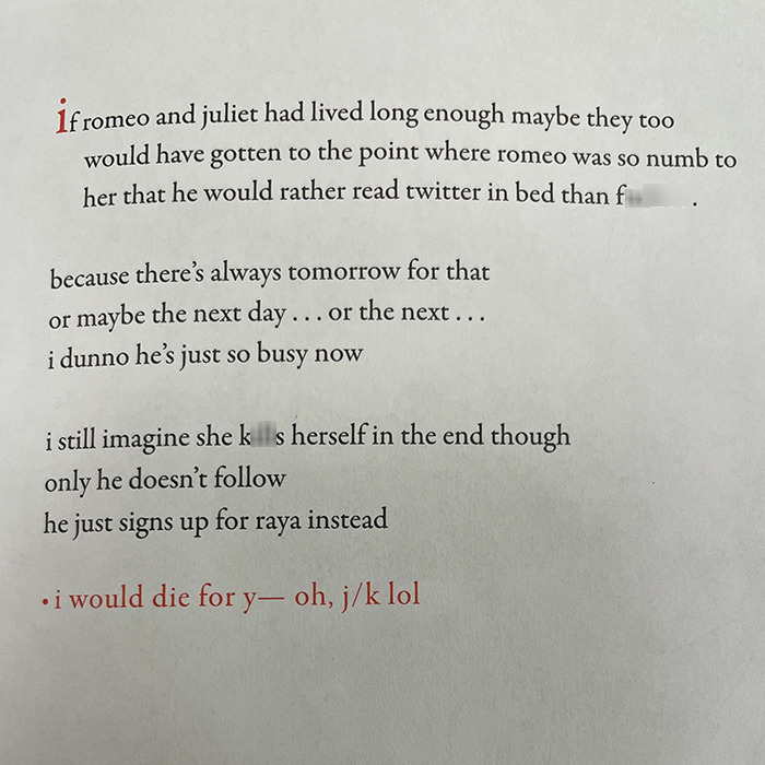 Megan Fox's concerning poetry goes viral, featuring a modern take on "Romeo and Juliet. Megan Fox's concerning poetry goes viral, featuring a modern take on "Romeo and Juliet.