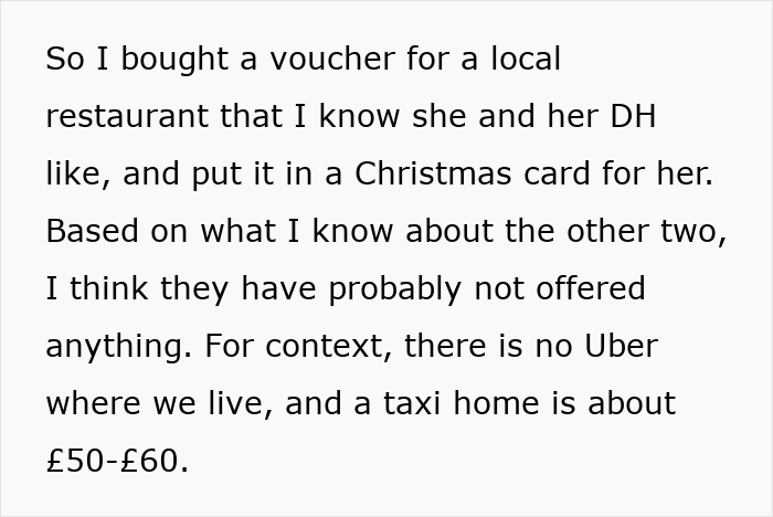 Text discussing gift card for a restaurant and lack of Uber service with expensive taxi fares. Text discussing gift card for a restaurant and lack of Uber service with expensive taxi fares.