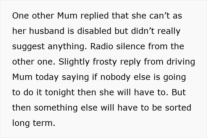 Text discussing a mom's refusal to pick up teens at 3am after clubbing, mentioning challenges among parents. Text discussing a mom's refusal to pick up teens at 3am after clubbing, mentioning challenges among parents.
