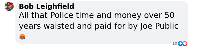 A comment highlights the police time and money spent during a 52-year disappearance investigation. A comment highlights the police time and money spent during a 52-year disappearance investigation.