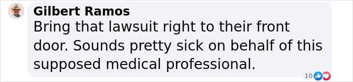 Comment criticizing a medical professional regarding labia surgery incident. Comment criticizing a medical professional regarding labia surgery incident.