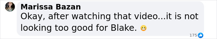 Comment on video shared by Justin Baldoni about Blake Lively harassment claim. Comment on video shared by Justin Baldoni about Blake Lively harassment claim.