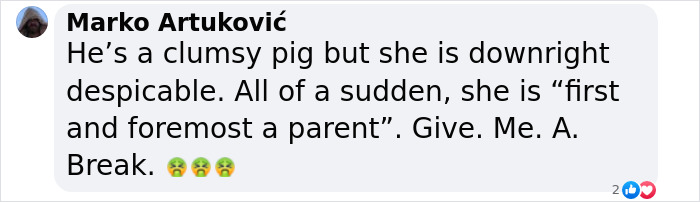 Social media comment on Neil Gaiman's ex-wife, expressing strong opinions with angry emojis. Social media comment on Neil Gaiman's ex-wife, expressing strong opinions with angry emojis.