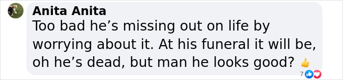 Text message humorously critiques longevity medication focus and side effects. Text message humorously critiques longevity medication focus and side effects.