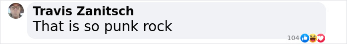 Travis Zanitsch commenting "That is so punk rock" below a post related to child stars from School of Rock. Travis Zanitsch commenting "That is so punk rock" below a post related to child stars from School of Rock.