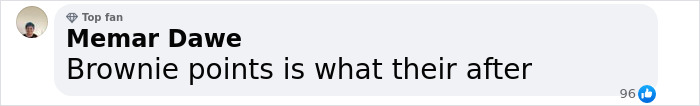 A comment reads, "Brownie points is what their after," related to Prince Harry and Meghan Markle. A comment reads, "Brownie points is what their after," related to Prince Harry and Meghan Markle.