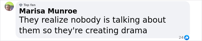 "Social media comment speculating about Justin Bieber and Hailey's drama, highlighting fan's opinion. "Social media comment speculating about Justin Bieber and Hailey's drama, highlighting fan's opinion.