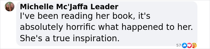 Comment praising Katie Piper, calling her a true inspiration after reading her book about overcoming struggles. Comment praising Katie Piper, calling her a true inspiration after reading her book about overcoming struggles.