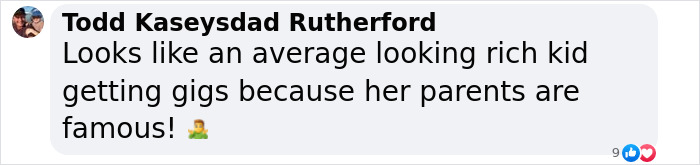 Text from Todd Kaseysdad Rutherford commenting on "nepo baby" and modeling gigs due to famous parents. Text from Todd Kaseysdad Rutherford commenting on "nepo baby" and modeling gigs due to famous parents.