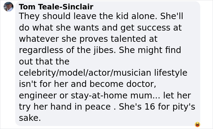 Comment discussing Nicole Kidman's child pursuing modeling, emphasizing independence and success despite criticism. Comment discussing Nicole Kidman's child pursuing modeling, emphasizing independence and success despite criticism.