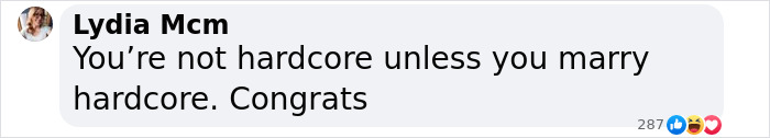 Comment by Lydia McM, referencing School of Rock child stars marrying, with congratulatory emojis. Comment by Lydia McM, referencing School of Rock child stars marrying, with congratulatory emojis.