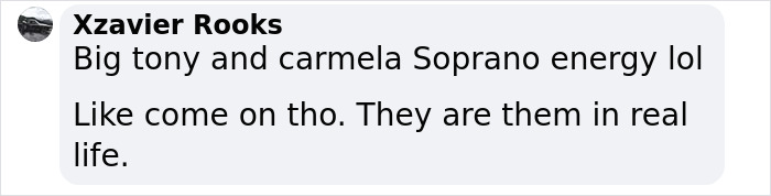 Comment referencing Tony and Carmela Soprano, comparing them to real-life individuals. Comment referencing Tony and Carmela Soprano, comparing them to real-life individuals.