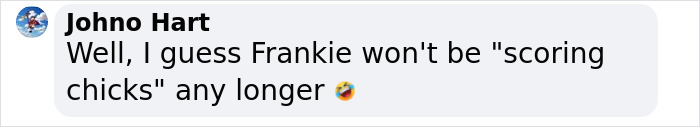 Comment about Frankie from School of Rock, with a laughing emoji. Comment about Frankie from School of Rock, with a laughing emoji.
