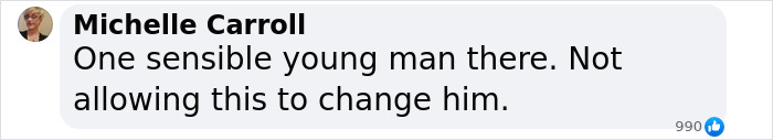 Comment from Michelle praising a young man for staying grounded after winning a £7.5M lottery. Comment from Michelle praising a young man for staying grounded after winning a £7.5M lottery.