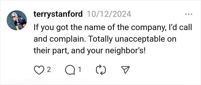 A message expressing outrage over secret plumbing mission into a private yard. A message expressing outrage over secret plumbing mission into a private yard.