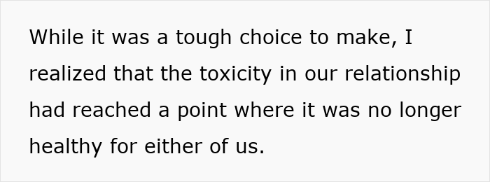 Text about a tough choice concerning a toxic relationship. Text about a tough choice concerning a toxic relationship.