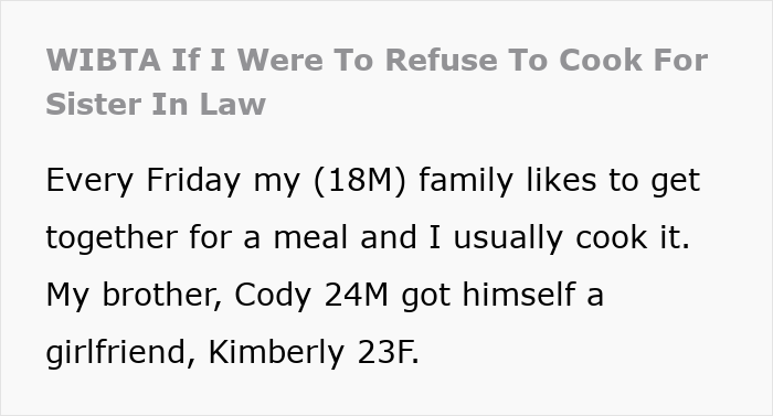 Text about teen struggling with sister-in-law's new allergies at family dinners. Text about teen struggling with sister-in-law's new allergies at family dinners.