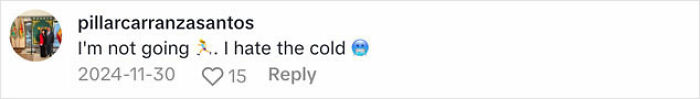 Comment about disliking the cold, related to the Spanish nurse's Norwegian secret. Comment about disliking the cold, related to the Spanish nurse's Norwegian secret.