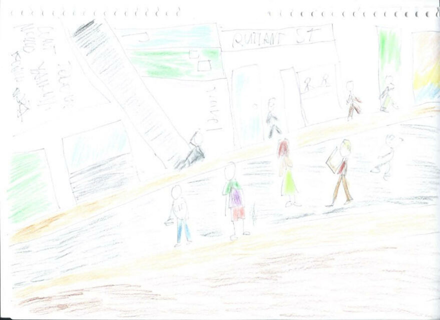 I Created Three Artworks Of Street Scenes Of Anonymous People And Their Daily Lives