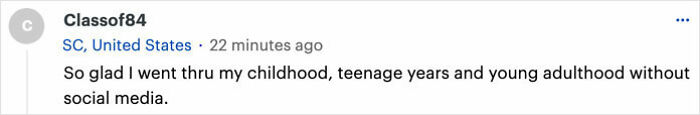 Comment expressing relief about experiencing life without social media, related to imposture by TikTok influencers. Comment expressing relief about experiencing life without social media, related to imposture by TikTok influencers.