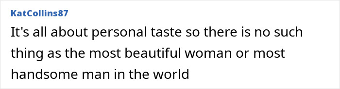 Text comment challenging the concept of science determining the world's most beautiful women. Text comment challenging the concept of science determining the world's most beautiful women.