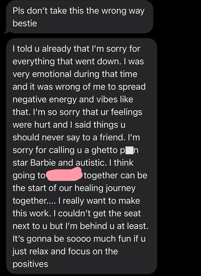 Text message from a woman apologizing and proposing a fresh start to their friendship. Text message from a woman apologizing and proposing a fresh start to their friendship.