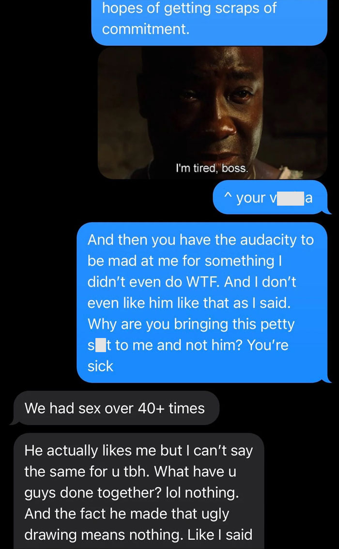 Text exchange between two women discussing a friend's solo trip and their friendship issues. Text exchange between two women discussing a friend's solo trip and their friendship issues.