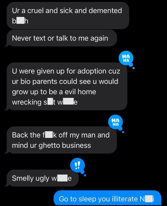 Text messages with harsh language exchanged between ex-friends discussing a trip and possible fresh start. Text messages with harsh language exchanged between ex-friends discussing a trip and possible fresh start.