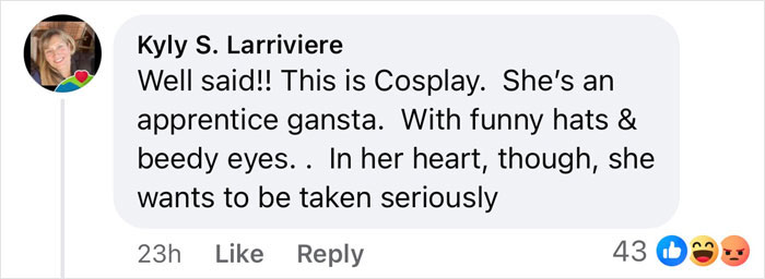 Comment criticizing Melania Trump's portrait with cosplay and gangster references, showing mixed reactions. Comment criticizing Melania Trump's portrait with cosplay and gangster references, showing mixed reactions.